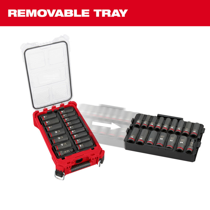 Milwaukee 16 pc. SHOCKWAVE Impact Duty 3/8" Drive METRIC Socket PACKOUT Set