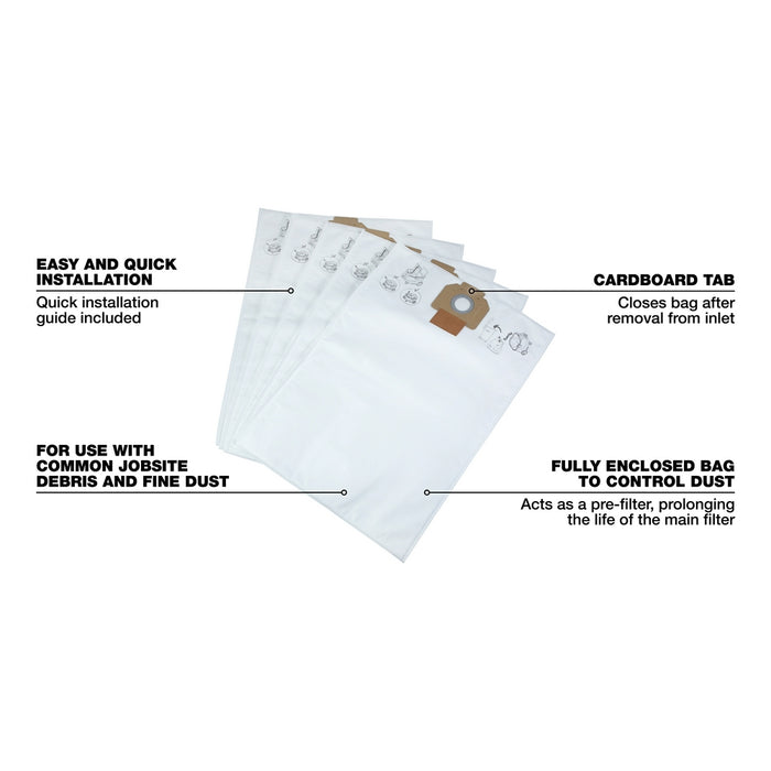 Milwaukee 5PK Fleece Dust Bags