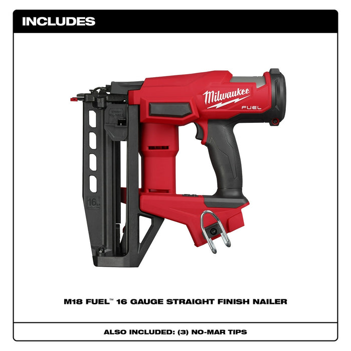 Milwaukee M18 FUEL™ 16 Gauge Straight Finish Nailer - Tool Only