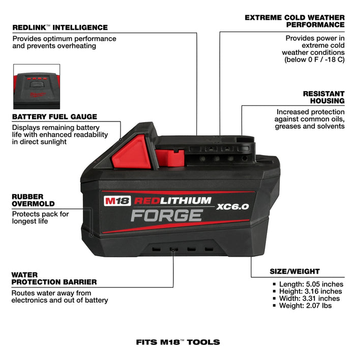 Milwaukee M18™ Dual Bay Super Charger Starter Kit w/ 2 XC6.0 FORGE™ Batteries