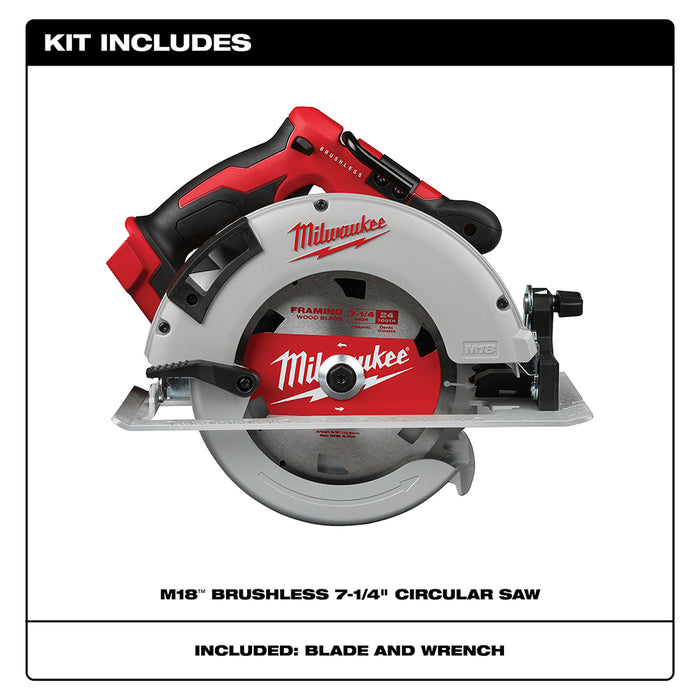 Milwaukee M18 Cordless 7-1/4" Circular Saw - Tool Only