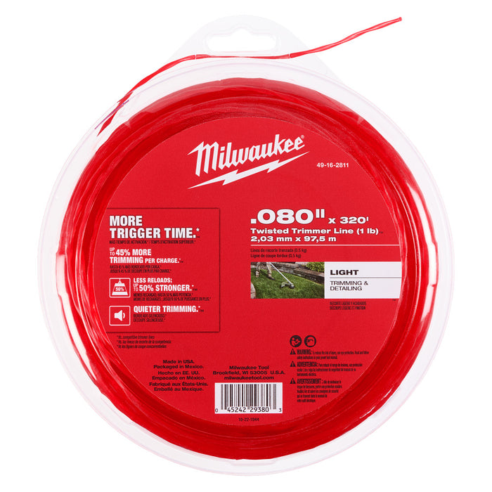 Milwaukee Milwaukee 1 lb. .080" x 320ft Twisted Trimmer Line