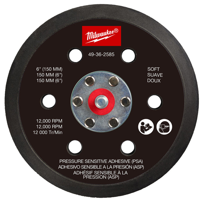 Milwaukee 6" Pressure Sensitive Adhesive Sander Backing Pad