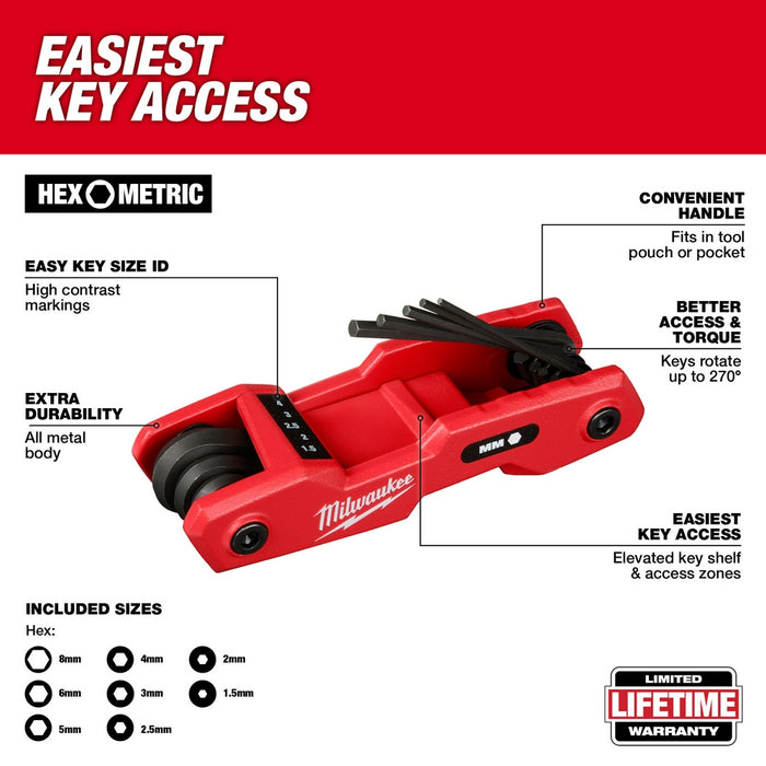 Milwaukee 8PC Metric Folding Hex Key Set