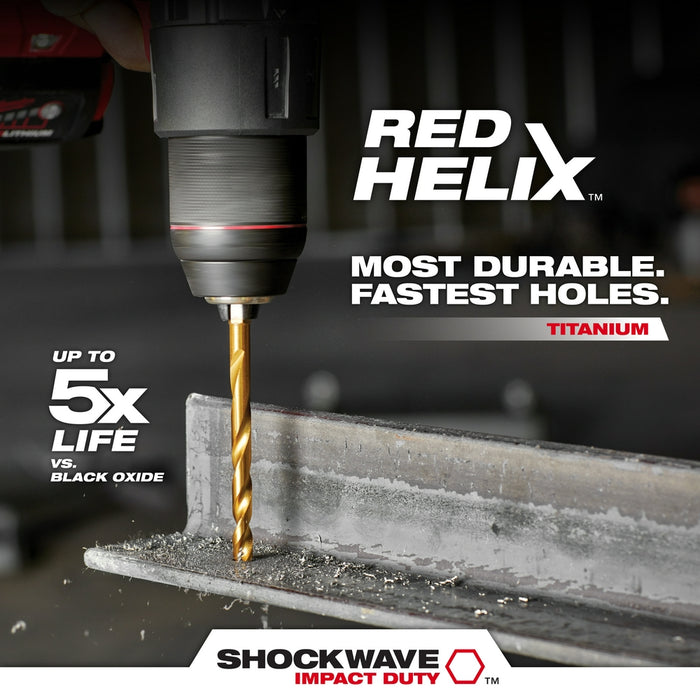 Milwaukee 29 pc. SHOCKWAVE Impact Duty™ RED HELIX™ Titanium Drill Bit Set