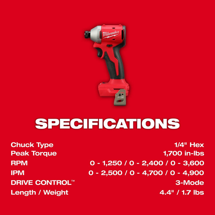 Milwaukee M18 Compact Brushless 1/4" Impact Driver - Tool Only