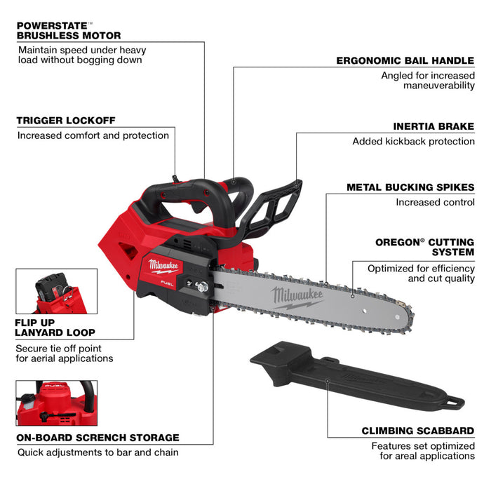 Milwaukee M18 FUEL 14" Top Handle Chainsaw - Tool-Only