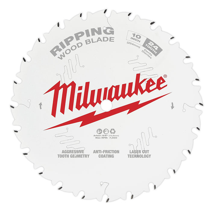 Milwaukee 10" x 24T Ripping Circular Saw Blade