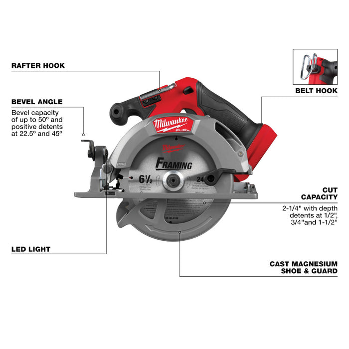 Milwaukee M18 FUEL™ 6-1/2" Circular Saw - Tool Only