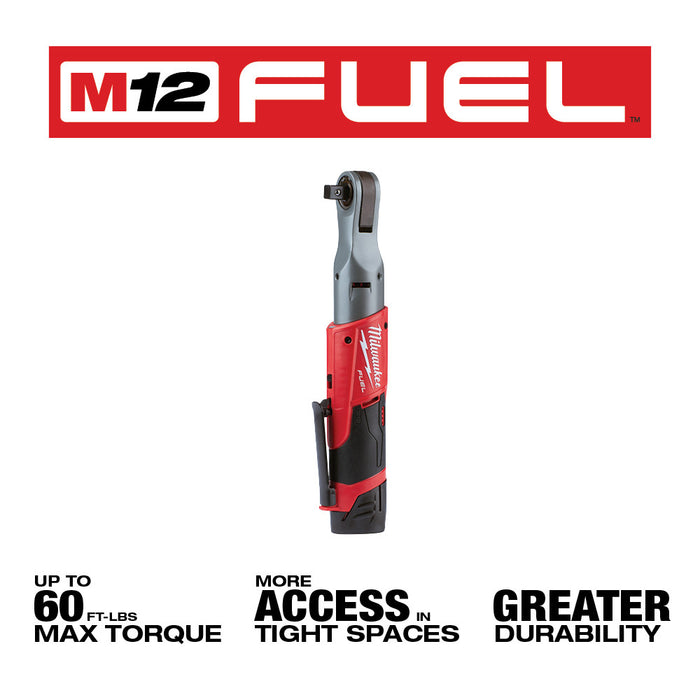 Milwaukee 2558-22 M12 FUEL™ 1/2" Ratchet 2 Battery Kit