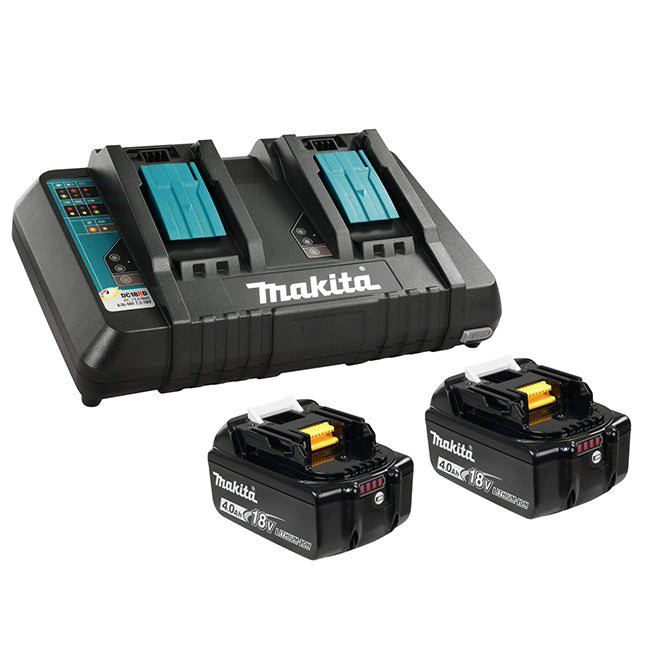 Makita 18V Battery & Dual Port Charger Kit - 4.0Ah