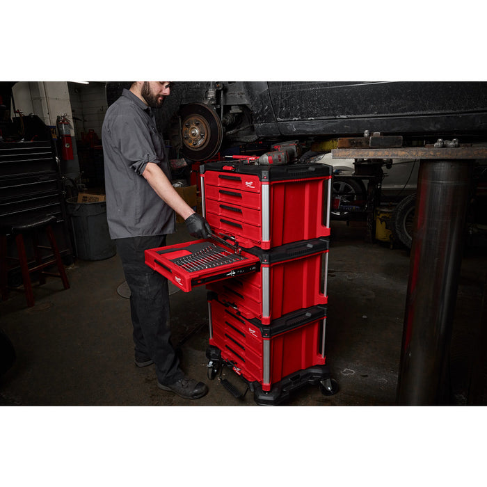 Millwaukee 60 pc. Metric & SAE Wrench Set w/ PACKOUT 4-Drawer Toolbox
