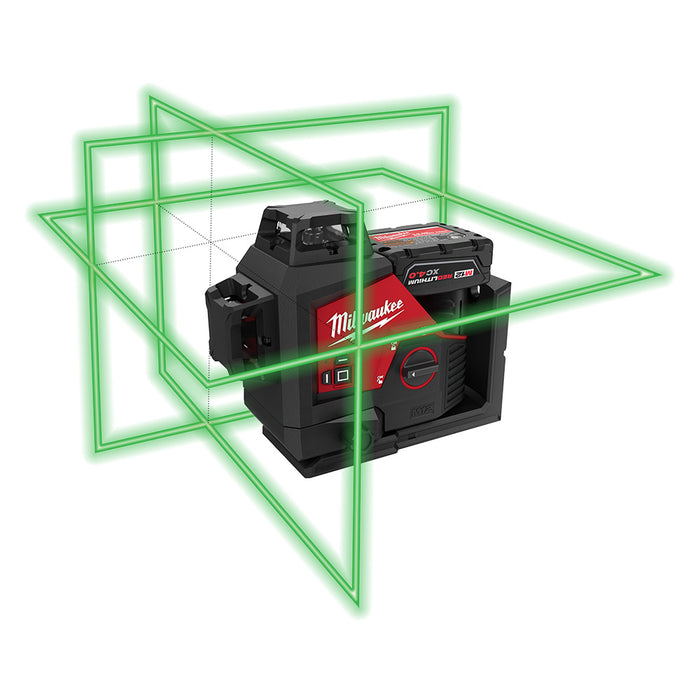 Milwaukee M12 Cordless Green 360-Degree 3-Plane Laser Kit