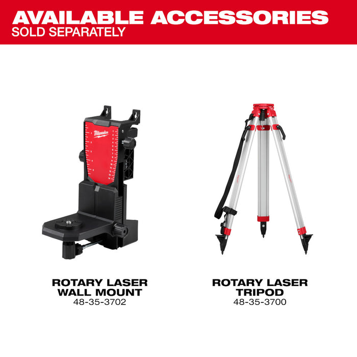 Milwaukee M18 Red Exterior Dual Slope Rotary Laser Level Kit