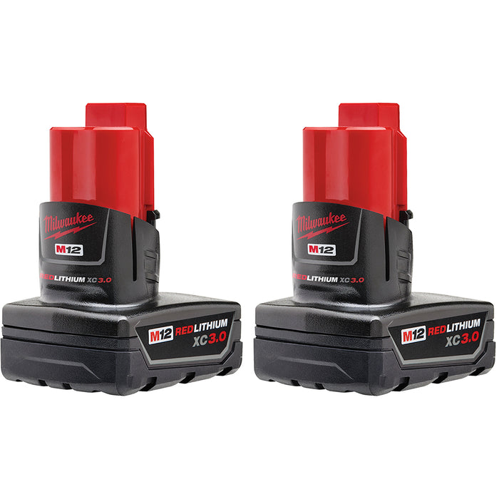 Milwaukee M12 REDLITHIUM XC 3.0Ah Battery - 2PK