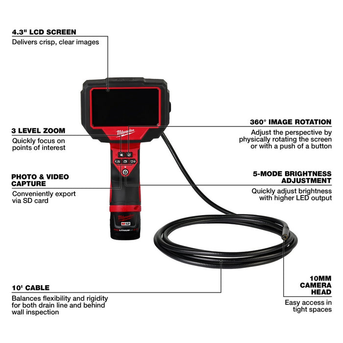 Milwaukee M12™ M-Spector™ 360 10' Inspection Camera