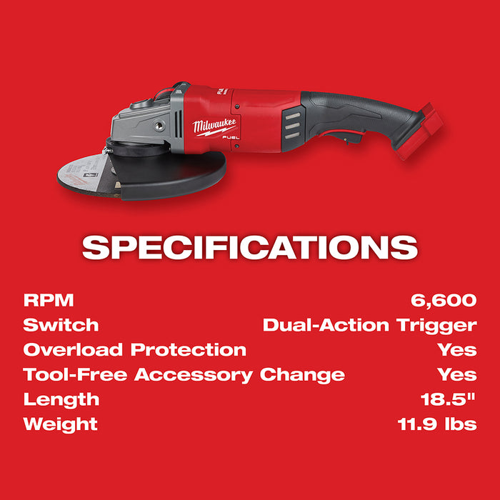 Milwaukee M18 FUEL Cordless 7" / 9" Large Angle Grinder  - Tool Only