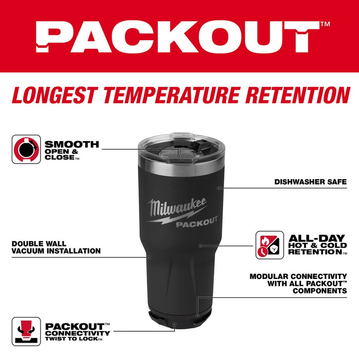 Milwaukee PACKOUT 30oz. Black Tumbler