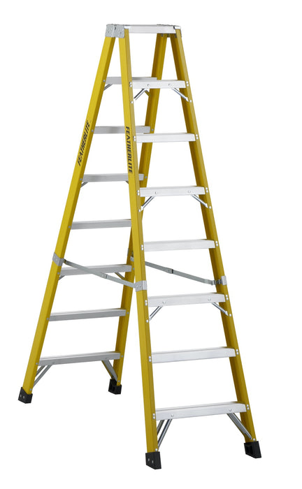 Featherlite Extra Heavy Duty 2-Way Fiberglass Step Ladder (Type 1A) - 8ft