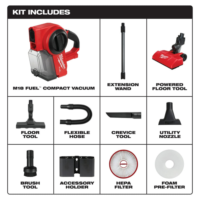 Milwaukee M18 FUEL Cordless Compact Vacuum  - Tool Only