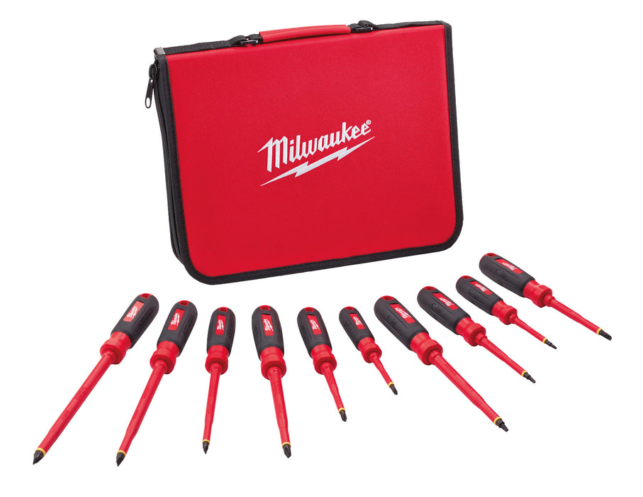 Milwaukee 10PC 1000V Insulated Screwdriver Set w/ EVA Foam Case