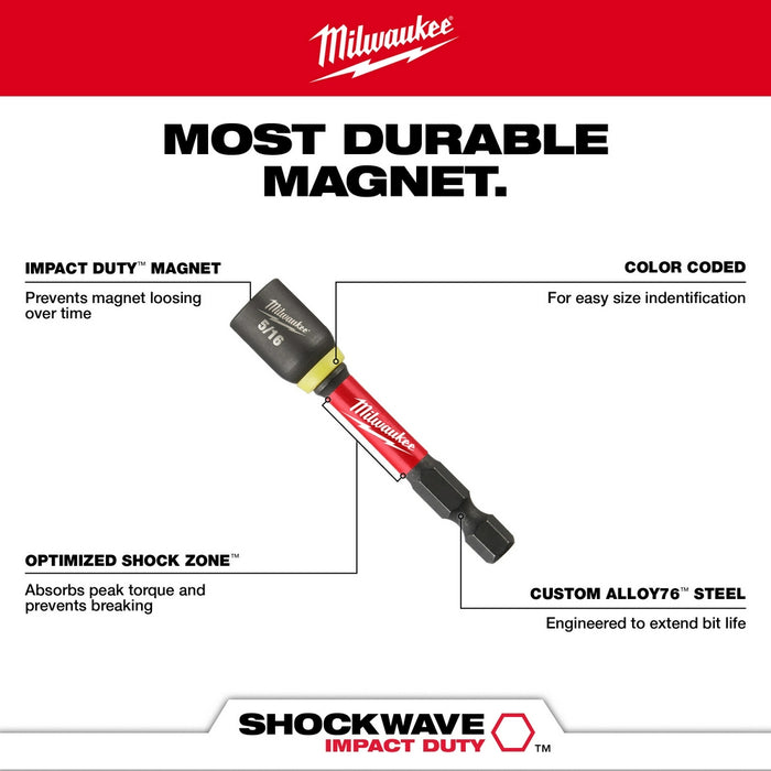 Milwaukee SHOCKWAVE Impact Duty 2-9/16" Magnetic Nut Drivers