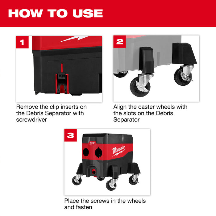 Milwaukee Caster Kit For Debris Separator