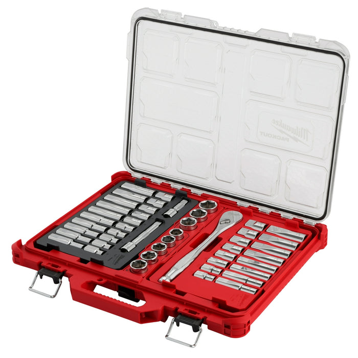 Milwaukee PACKOUT 47PC 1/2" Drive Ratchet & Socket Set