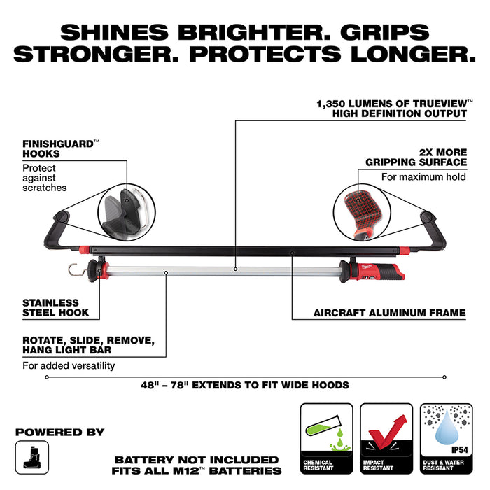 Milwaukee M12 Cordless LED Underhood Light - Tool Only