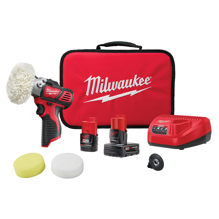 Milwaukee M12 Cordless Cordless Variable Speed Polisher/Sander XC/Compact Battery Kit