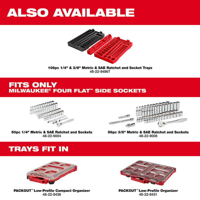 Milwaukee 3/8" Drive 56PC Ratchet & Socket Set - SAE & Metric