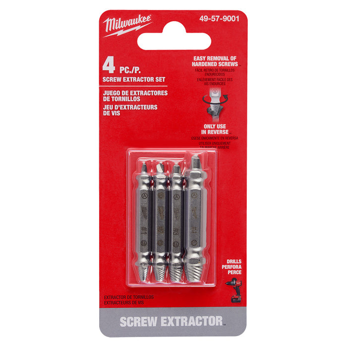 Milwaukee 4 pc. M2 Steel Screw Extractor Set