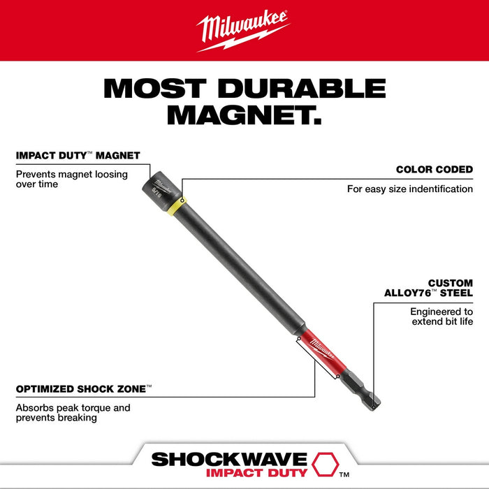 Milwaukee SHOCKWAVE Impact Duty 6" Magnetic Nut Drivers