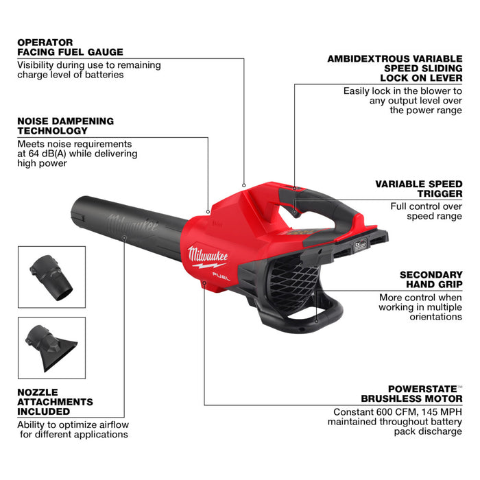 Milwaukee M18 FUEL Cordless Dual Battery Blower - Tool Only