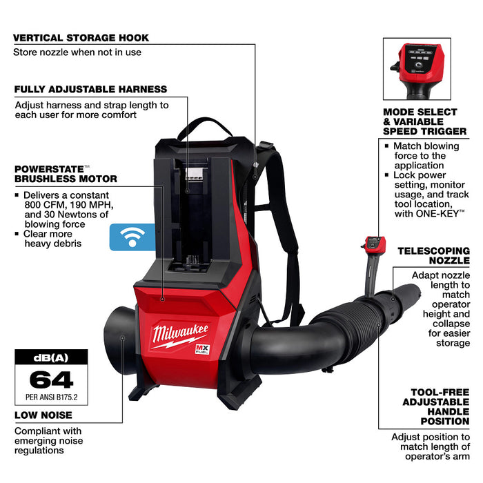 Milwaukee MX FUEL Backpack Blower - Tool Only