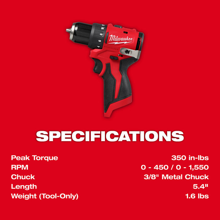 Milwaukee M12 Subcompact Brushless Drill/Driver Combo Kit