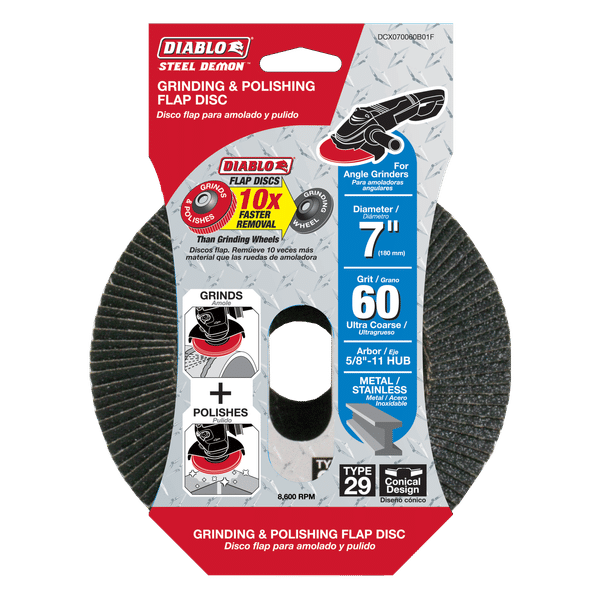 Diablo 7" 60-Grit Steel Demon™ Flap Disc For Metal