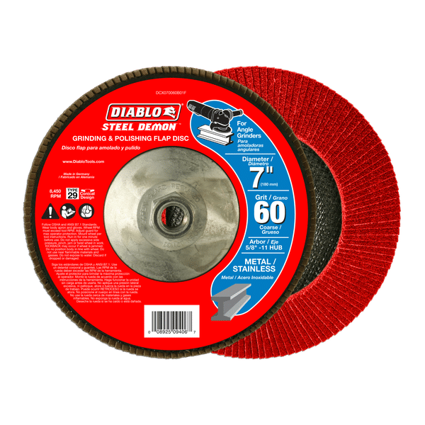 Diablo 7" 60-Grit Steel Demon™ Flap Disc For Metal