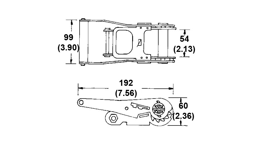 CTS Medium Handle Ratchet Buckle - 2"