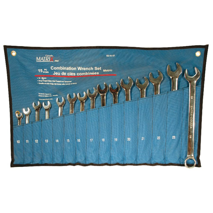 Tooltech 15 pc. V-Groove Metric Combination Wrench Set