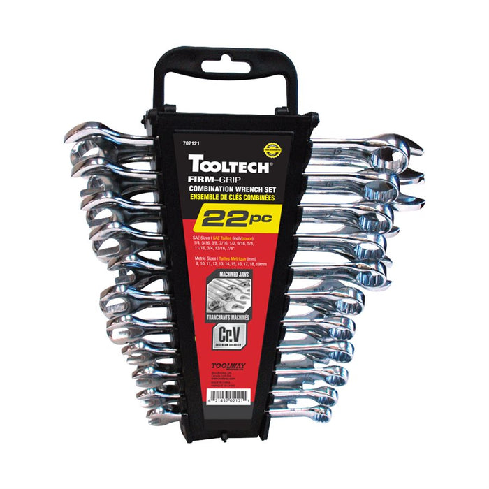 Tooltech 22 pc. Curved Combination Wrench Set - SAE/Metric