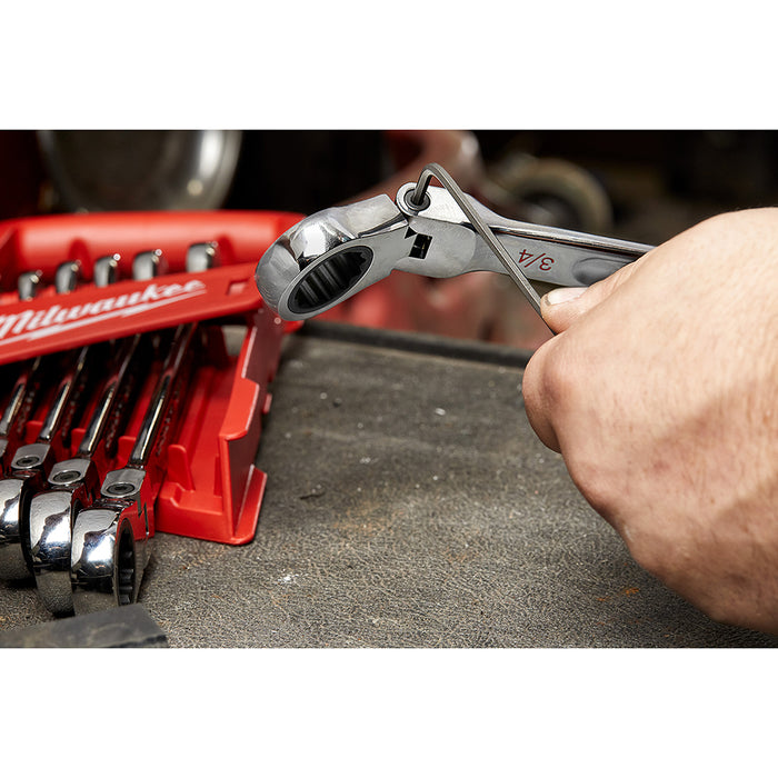 Milwaukee 15 pc. SAE Flex Head Ratcheting Combination Wrench Set