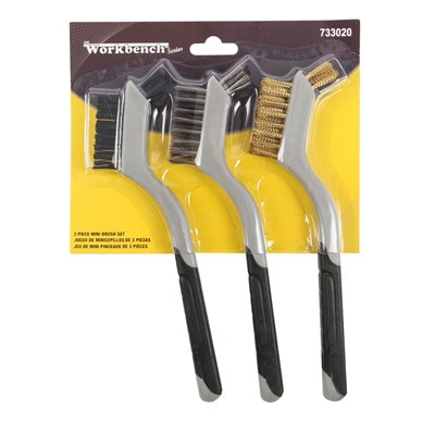 Tooltech 3 pc. 7" Soft Grip Wire Brush Set