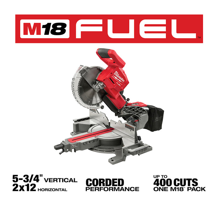 Milwaukee M18 FUEL Cordless Dual Bevel Sliding Compound Miter Saw  - Tool Only