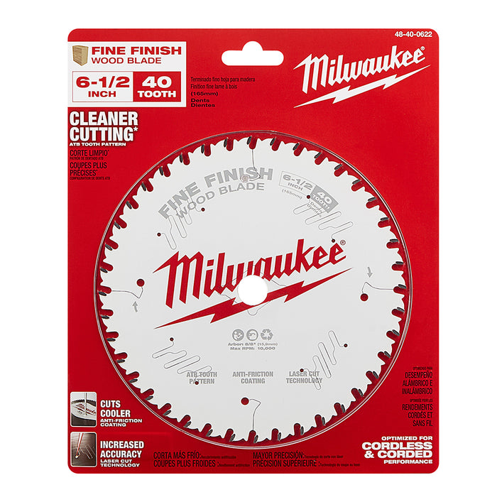 Milwaukee 6-1/2" x 40T Fine Finish Circular Saw Blade