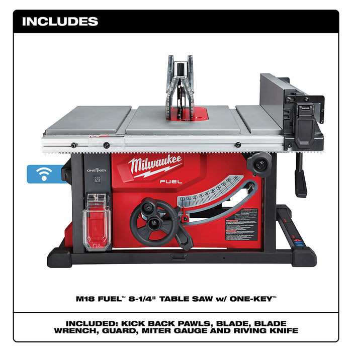 Milwaukee M18 FUEL Cordless 8-1/4" Table Saw with ONE-KEY  - Tool Only