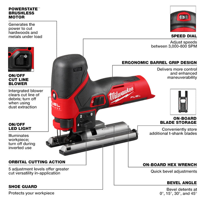 Milwaukee M12 FUEL™ Jig Saw - Tool Only