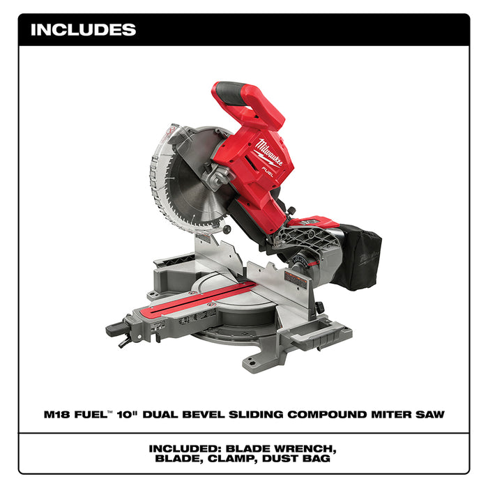 Milwaukee M18 FUEL Cordless Dual Bevel Sliding Compound Miter Saw  - Tool Only