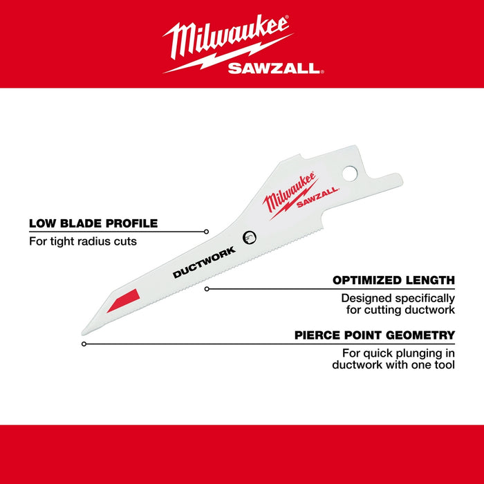 Milwaukee SAWZALL® 5PK 30 Grit Ductwork Blade SAWZALL Blade