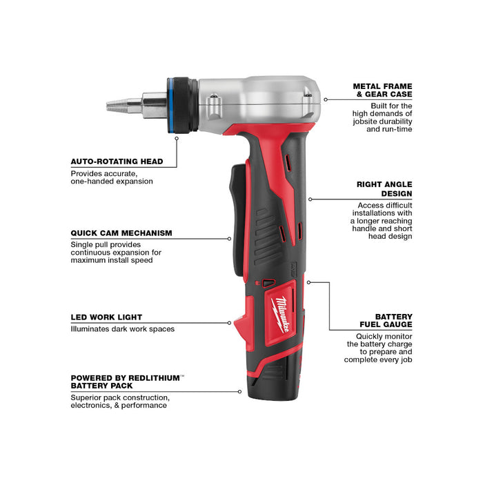 Milwaukee M12 Cordless ProPEX Expansion Tool Kit